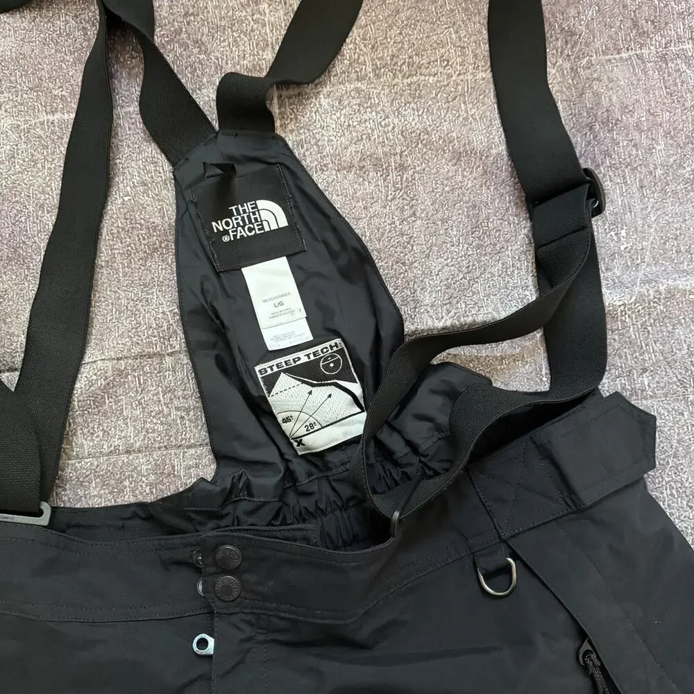 Men's Vintage 90's The North Face Steep Tech Black Bib Snowboard Ski Pants Sz L